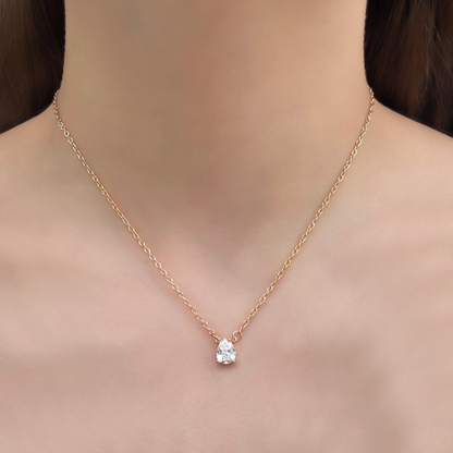 Collar Dorado Zirconia en Gota  Chapa de Oro 1Z6