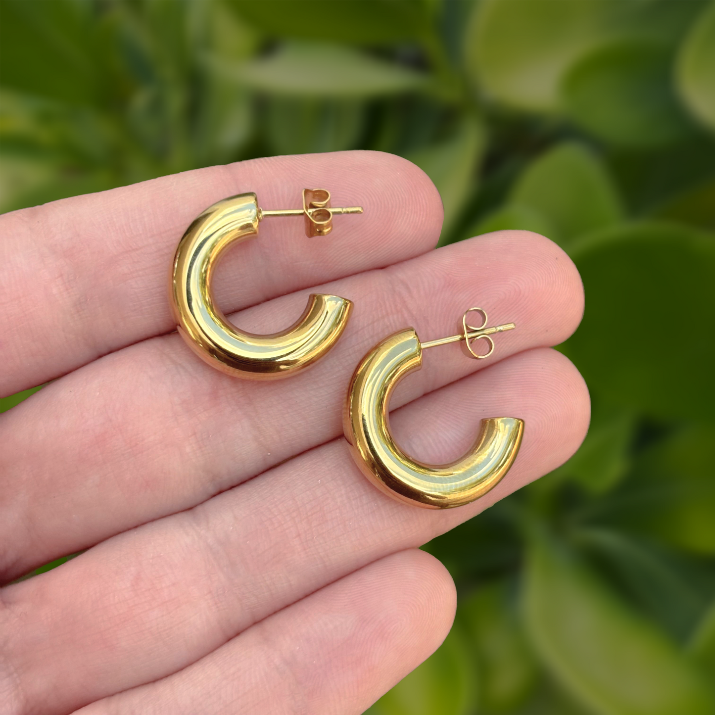 Aretes Arracadas Doradas Acero Inoxidable  1Q1