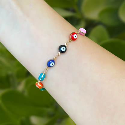 Pulsera Ojos de Colores Acero Inoxidable  1R8