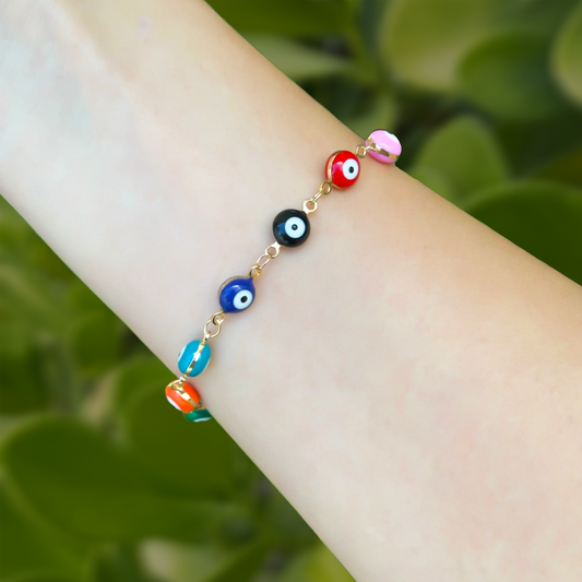 Pulsera Ojos de Colores Acero Inoxidable  1R8