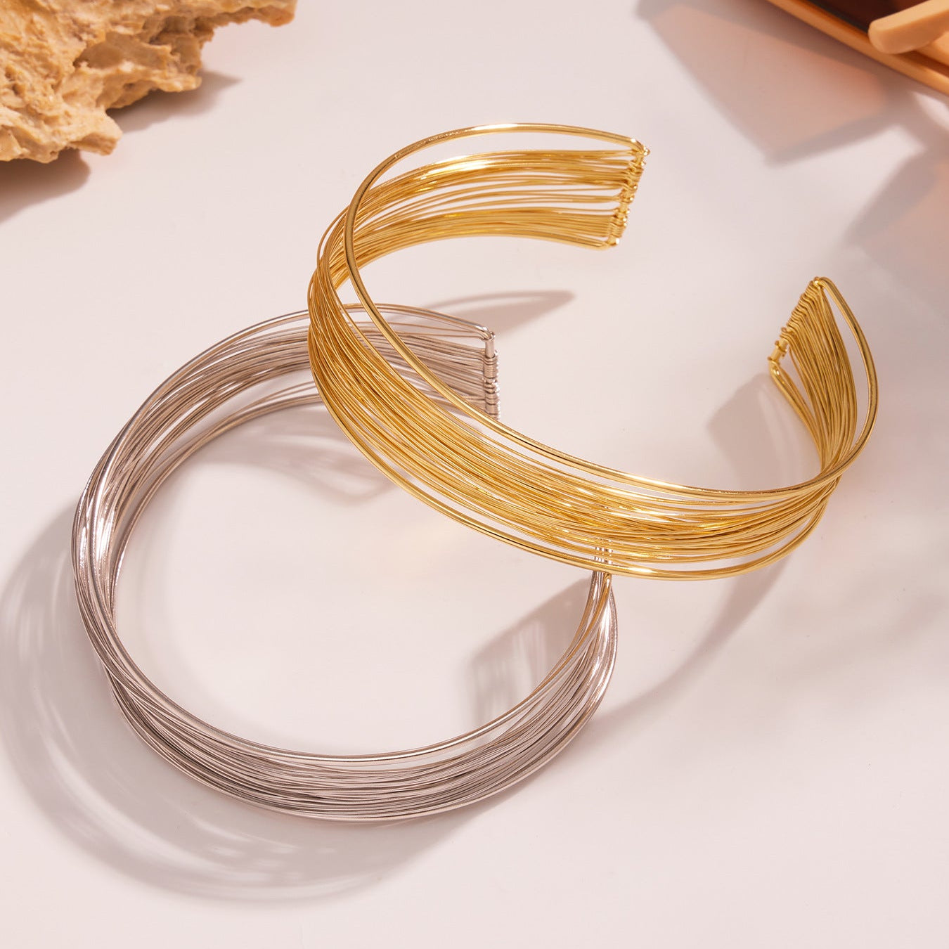 Pulsera Plateada Alambre Acero Inoxidable 1AA4