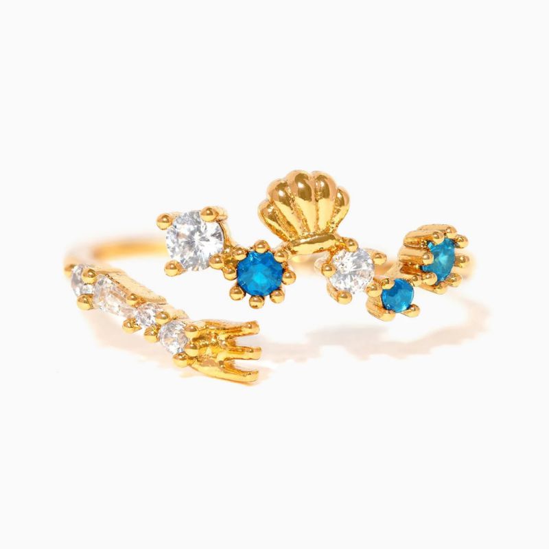 Anillo Concha de Sirenita Ajustable Acero Inoxidable 2X5