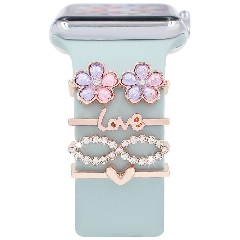 Barras Oro Rosa Adorno para Extensible Apple Wach   4E33