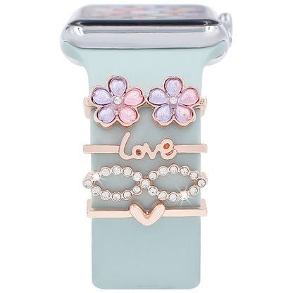 Barras Oro Rosa Adorno para Extensible Apple Wach   4E33