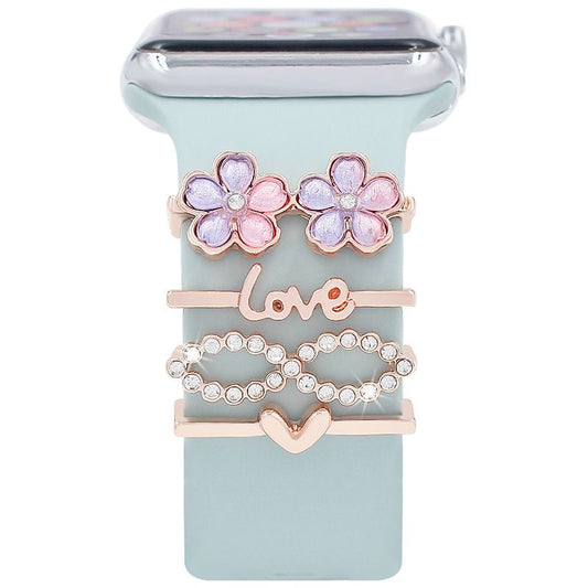 Barras Oro Rosa Adorno para Extensible Apple Wach   4E33