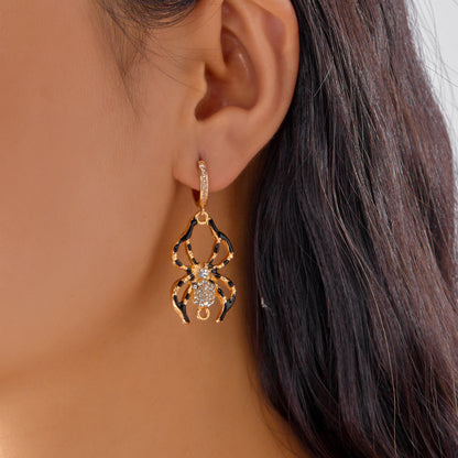 Aretes Dorados Araña 3E1