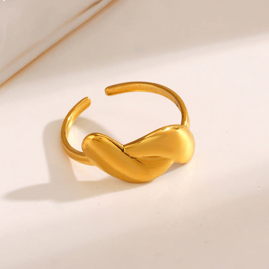 Anillo Dorado Ajustable Acero Inoxidable LU