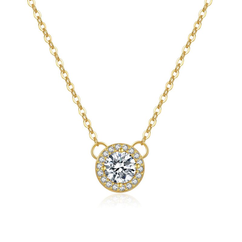 Collar Dorado Zirconia Chapa de Oro