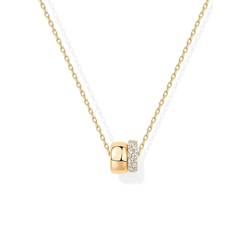 Collar Dorado Roll Zirconias Acero Inoxidable