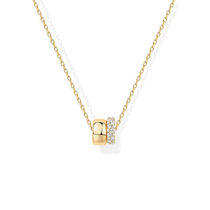 Collar Dorado Roll Zirconias Acero Inoxidable