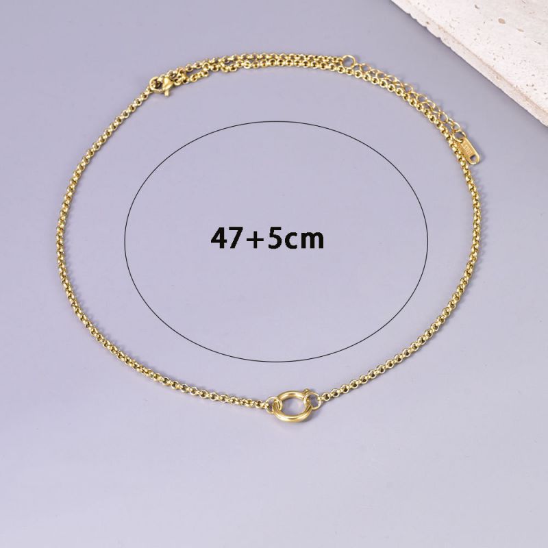 Collar Cadena Dorada Con Aro Acero de Titanio