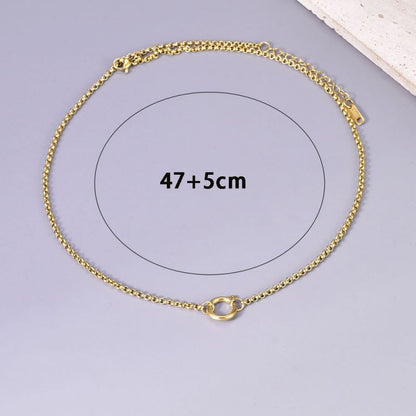 Collar Cadena Dorada Con Aro Acero de Titanio