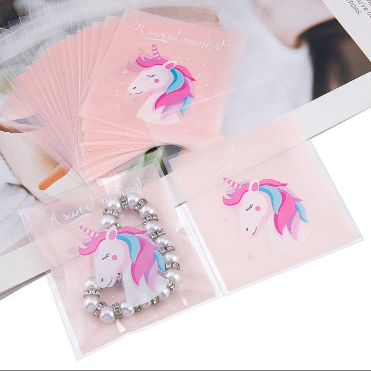 Bolsas Decoradas Unicornio Chicas 100pz