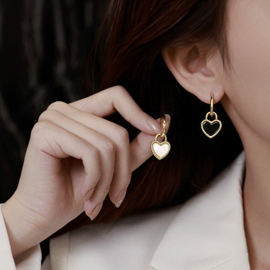 Aretes Corazón Doble Vista Acero Inoxidable 2o1