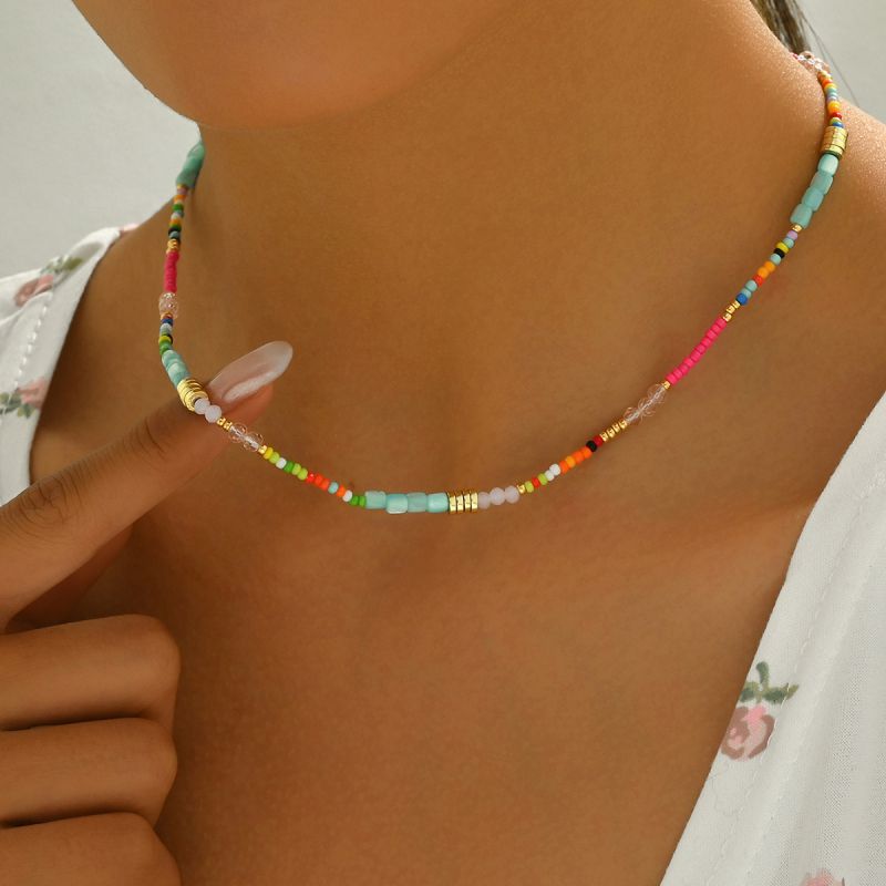Collar Cuentas de Cristales de Colores