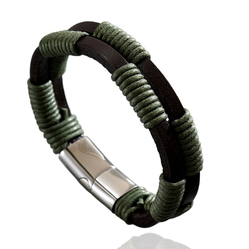Pulsera Negra Nudos de Hombre Acero de Titanio