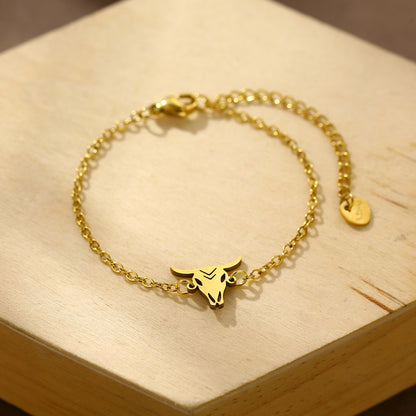Pulsera Dorada Toro Acero Inoxidable
