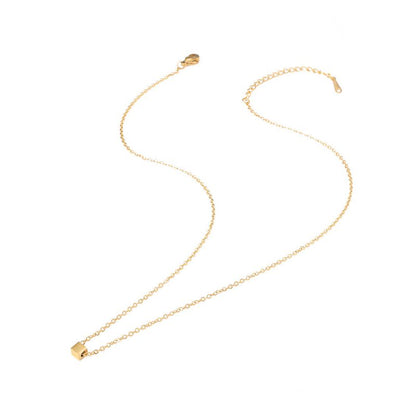 Collar Dorado Cubo Acero de Titanio