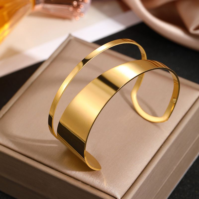 Pulsera Dorada Doble Acero Inoxidable  4E25