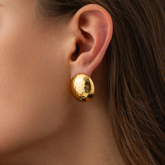 Aretes Dorados Esféricos Acero Inoxidable 1M6