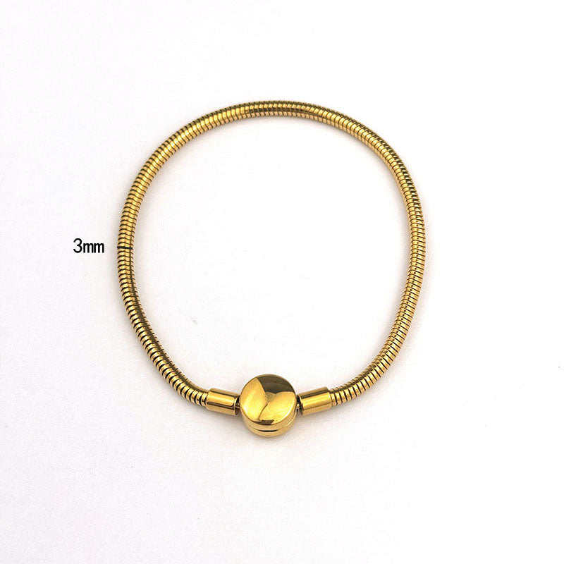 Pulsera Dorada Cadena Boton