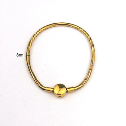 Pulsera Dorada Cadena Boton