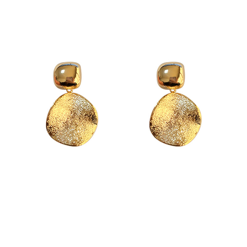 Aretes Dorados Circulo Cuadro Metálicos 2o5
