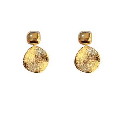 Aretes Dorados Circulo Cuadro Metálicos 2o5