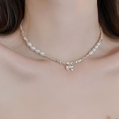 Collar Perlas y en Plateado 1H6