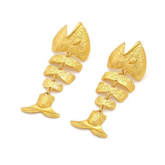 Aretes Gran Pez Dorado  2BB2