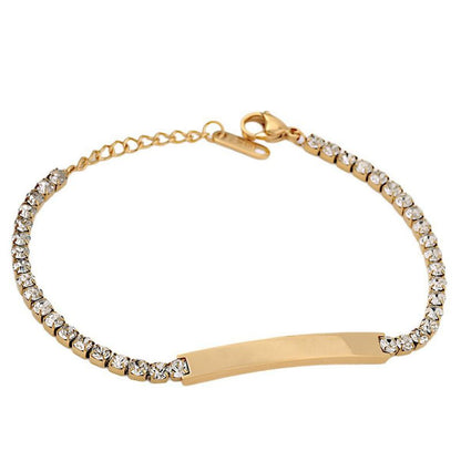 Pulsera Dorada Esclava de Zirconias Acero Inoxidable