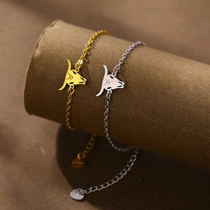 Pulsera Dorada Toro Acero Inoxidable