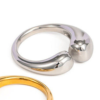 Anillo Plateado Gota Chunky