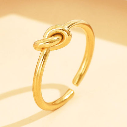 Anillo Dorado Nudo Ajustable Acero Inoxidable
