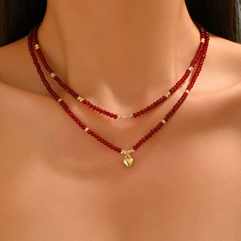 Collares Cristales Vino Corazon 1B2