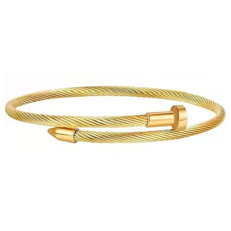 Pulsera Dorada Clavo Acero Inoxidable
