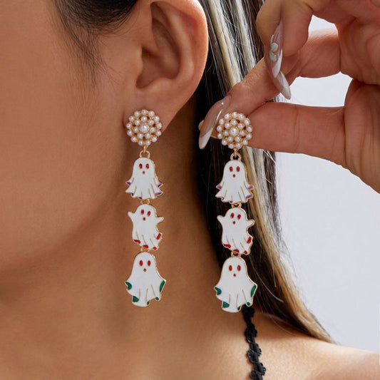 Aretes Perlas de Fantasmas Halloween