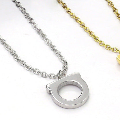 Collar Plateado SemiAro Acero Inoxidable