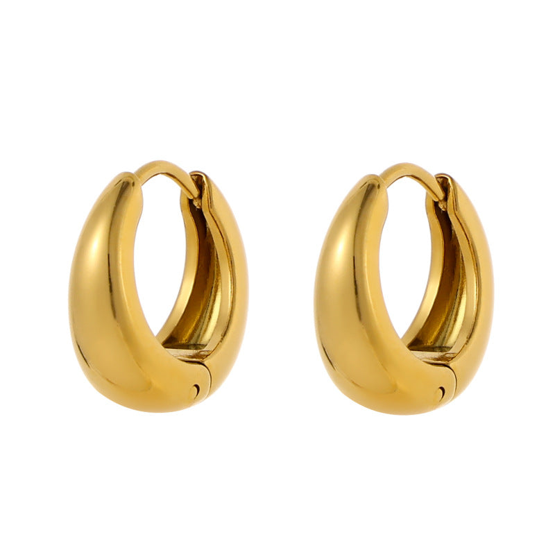 Aretes Arracadas Doradas Acero Inoxidable 1.7cm  1x6