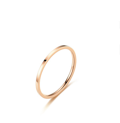Anillo Aro Liso Oro Rosa Acero Inoxidable  C614