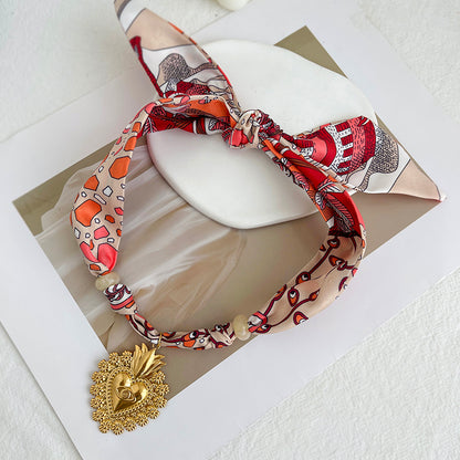 Collar Cinta Estampada Corazón Gde Acero Inoxidable 4E30