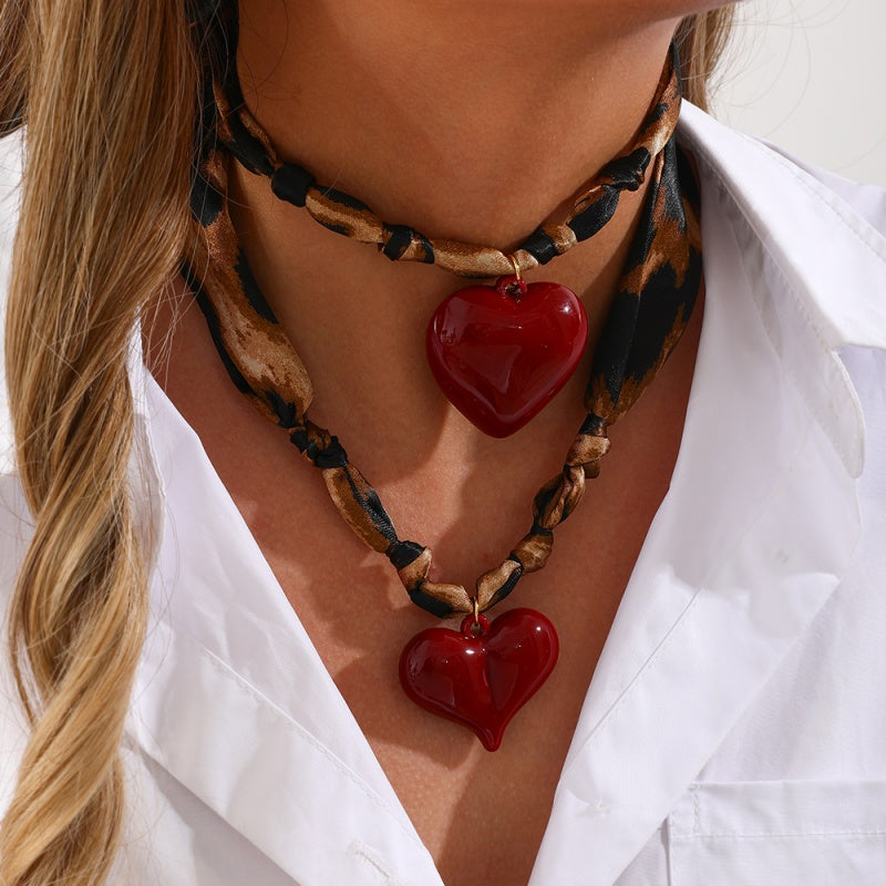 Collar de Cinta Corazón Grande  1S4