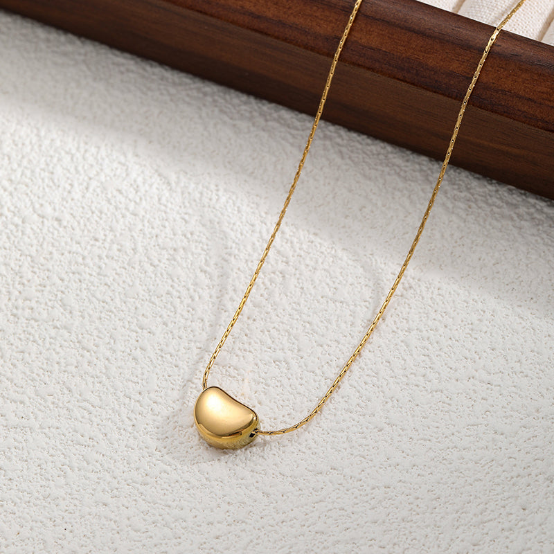 Collar Dorado Corazón Bol  Acero Inoxidable 1E5