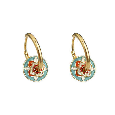 Aretes Rondanas de Colores Chapa de Oro 1S6