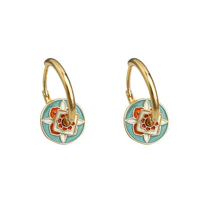Aretes Rondanas de Colores Chapa de Oro 1S6