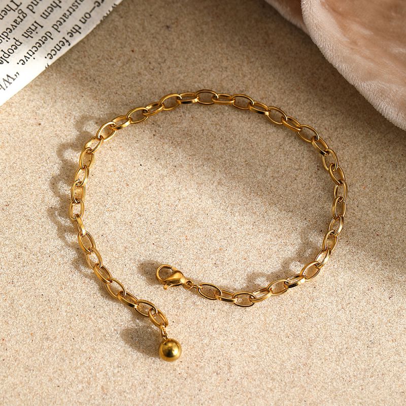 Pulsera Cadena Dorada Acero Inoxidable 1K3