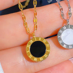 Collar Doble Vista Blanco y Negro Acero Inoxidable 2R1