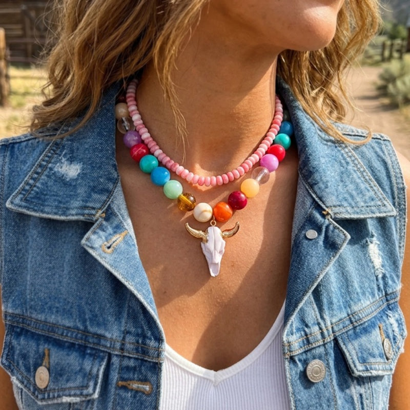 Collar Bolas de Colores y Toro