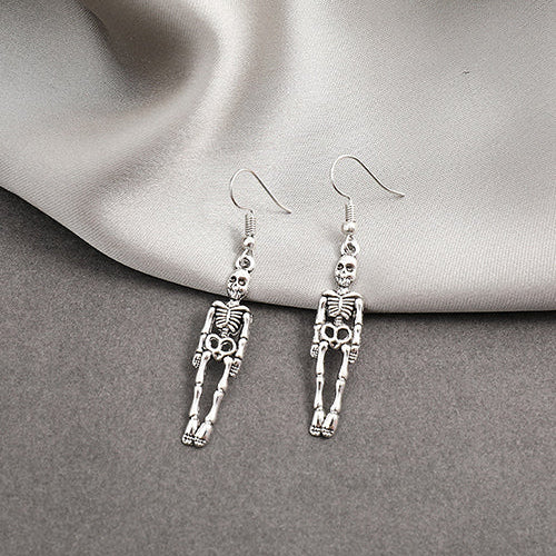Aretes Plateados Calavera  3j5