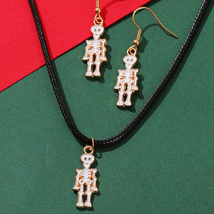 Collar y Aretes Calavera Halloween 3H4